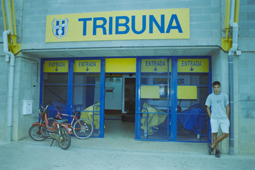 Joaquim Hortal, president del Palamós FC, i l'estadi del club