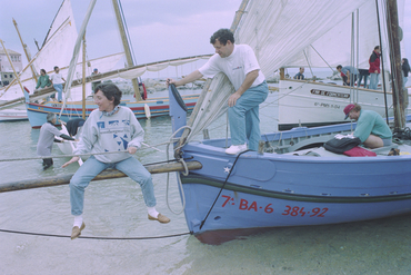  V Trobada de barques aparellades amb vela llatina a Calella