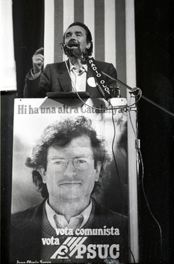 Míting del PSUC al Teatre Municipal