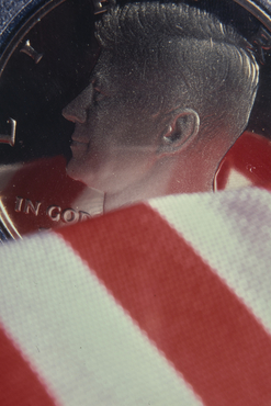 Bandera dels Estats Units i 50 cèntims de dòlar