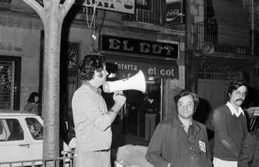 Acte del Partit Socialista de Catalunya amb la presència d'Ernest Lluch a Anglès