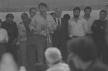  Josep Gomis fent un míting a Bescanó 