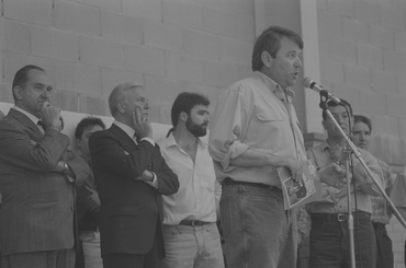  Josep Gomis fent un míting a Bescanó 