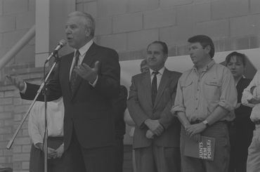  Josep Gomis fent un míting a Bescanó 