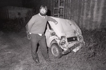 Accident de cotxe a Sarrià de Ter