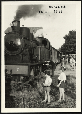 Últim viatge del carrilet d'Olot a l'estació d'Anglès