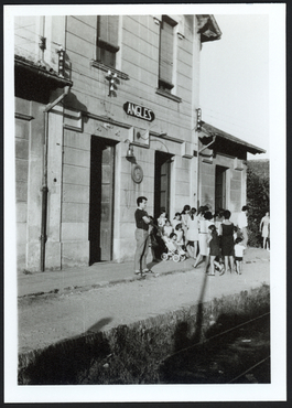 Últim viatge del carrilet d'Olot a l'estació d'Anglès