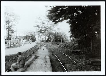 Últim viatge del carrilet d'Olot a l'estació d'Anglès