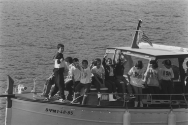 Alumnes fent activitats de l'Escola del Mar de Calella