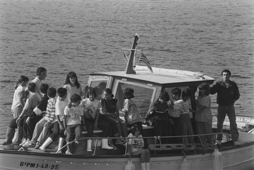 Alumnes fent activitats de l'Escola del Mar de Calella